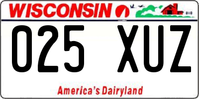 WI license plate 025XUZ