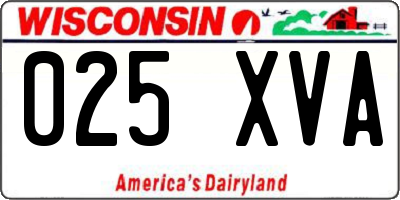 WI license plate 025XVA