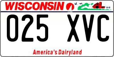 WI license plate 025XVC