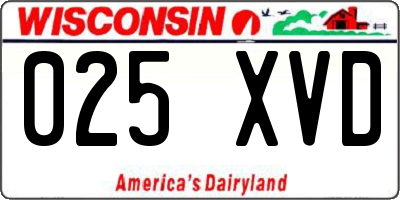 WI license plate 025XVD
