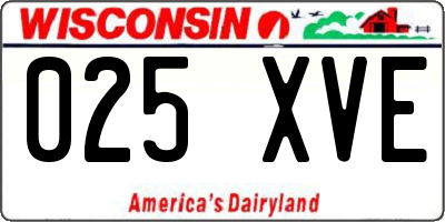 WI license plate 025XVE