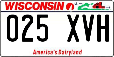 WI license plate 025XVH