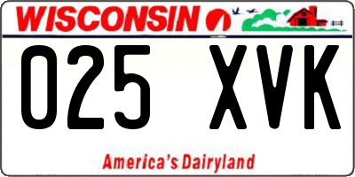 WI license plate 025XVK
