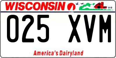 WI license plate 025XVM