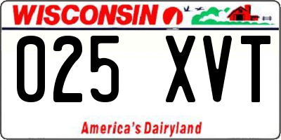 WI license plate 025XVT