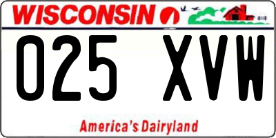 WI license plate 025XVW