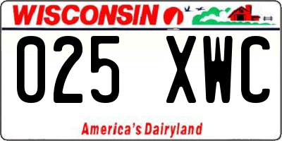 WI license plate 025XWC