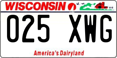 WI license plate 025XWG