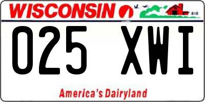 WI license plate 025XWI