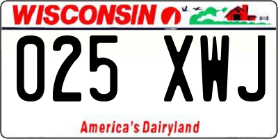 WI license plate 025XWJ
