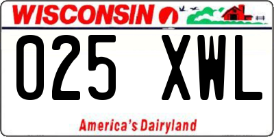 WI license plate 025XWL