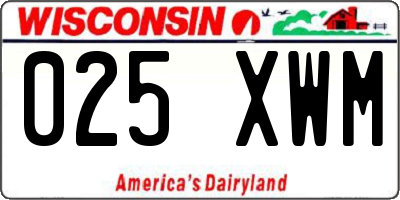 WI license plate 025XWM