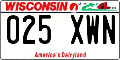 WI license plate 025XWN