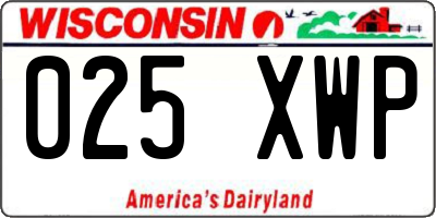 WI license plate 025XWP
