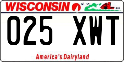 WI license plate 025XWT