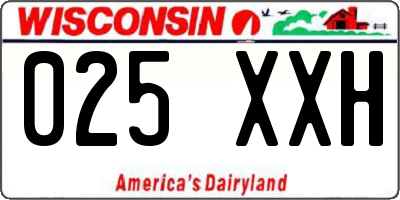 WI license plate 025XXH