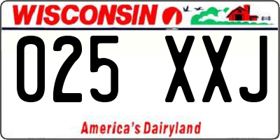 WI license plate 025XXJ