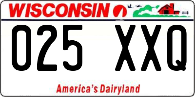 WI license plate 025XXQ