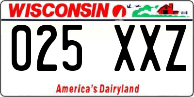 WI license plate 025XXZ