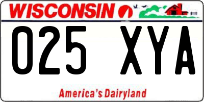 WI license plate 025XYA