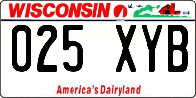 WI license plate 025XYB
