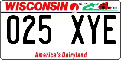 WI license plate 025XYE