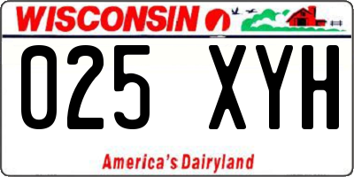 WI license plate 025XYH