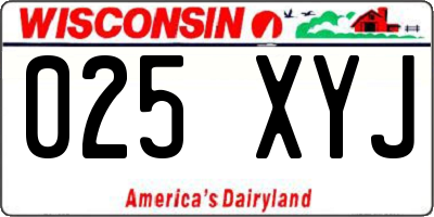 WI license plate 025XYJ