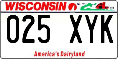 WI license plate 025XYK