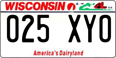 WI license plate 025XYO