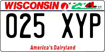 WI license plate 025XYP