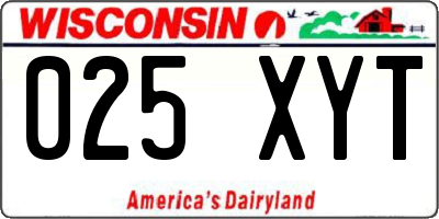 WI license plate 025XYT