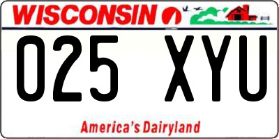 WI license plate 025XYU