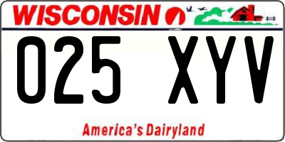 WI license plate 025XYV