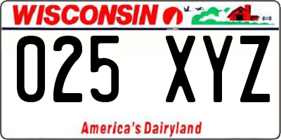 WI license plate 025XYZ