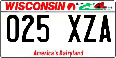WI license plate 025XZA