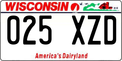 WI license plate 025XZD