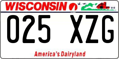 WI license plate 025XZG