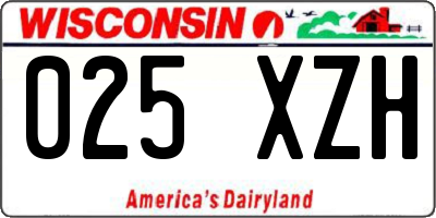 WI license plate 025XZH