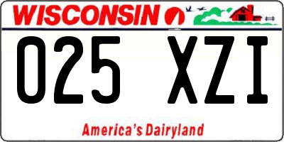 WI license plate 025XZI