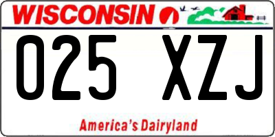 WI license plate 025XZJ