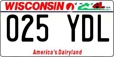 WI license plate 025YDL