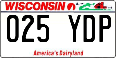WI license plate 025YDP