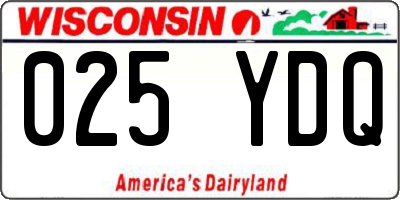 WI license plate 025YDQ