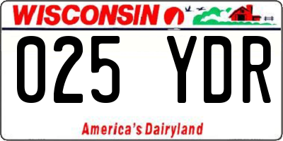 WI license plate 025YDR