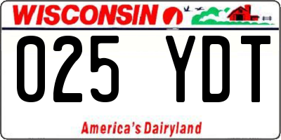 WI license plate 025YDT