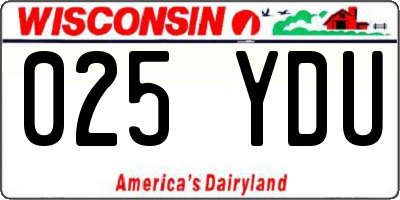 WI license plate 025YDU