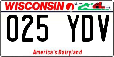 WI license plate 025YDV