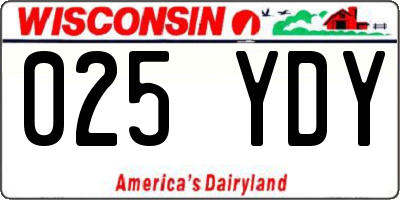 WI license plate 025YDY