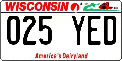 WI license plate 025YED